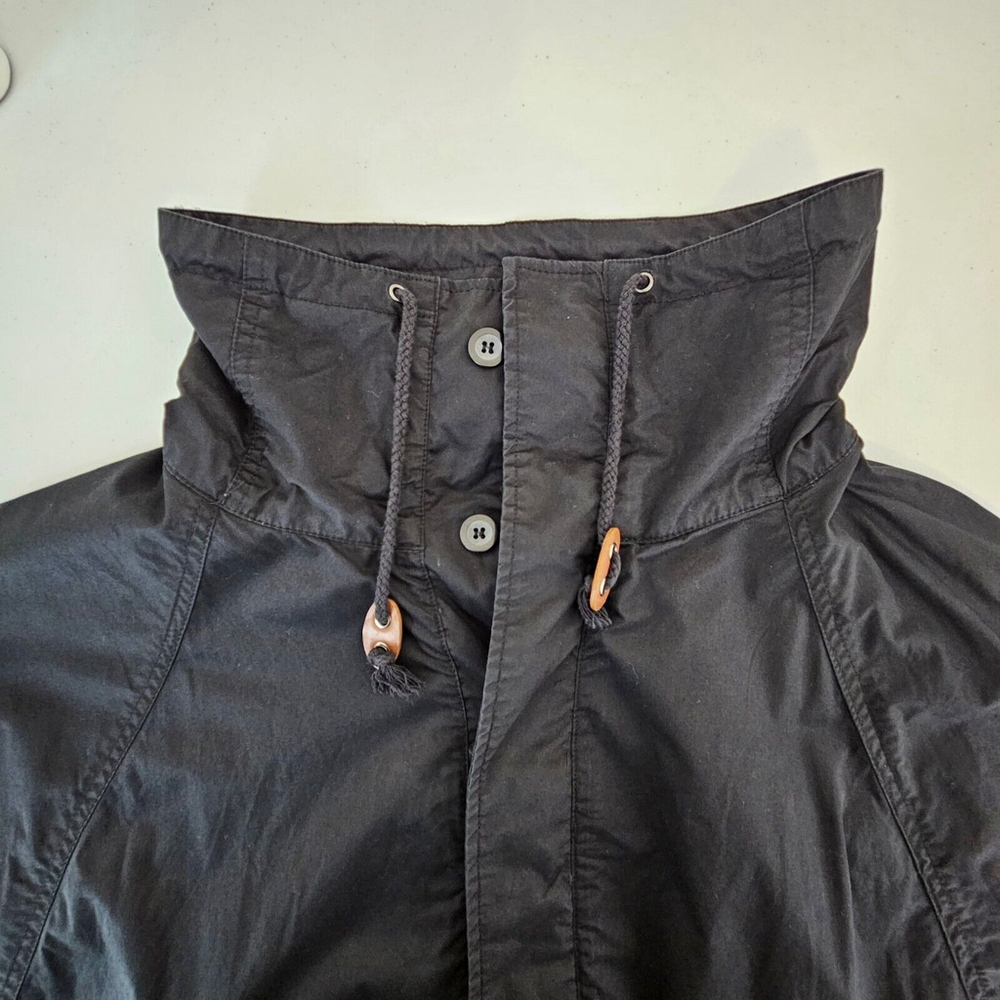 Kut From The Kloth Small Light Button Up Jacket Bat Wing Draw Cord Waist Black - Picture 11 of 16